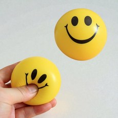 스트레스 해소 어린이 소프트볼 스마일 미니 스펀지공 2p 장난감