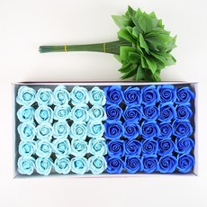DIY 장미 비누꽃 50송이, 1개, 소다블루&프렌치블루