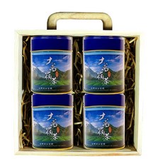 龍源茶品 平安喜樂木質典雅手提茶葉禮盒 120g 300g/附提袋 SGS檢驗合格 杉林溪茶葉, 1個, 頂級大禹嶺烏龍茶葉75gx4罐