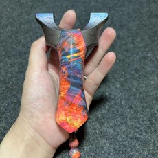 鈦合金龍齒快壓天罡噁魔彈弓，炫彩固化木握把，免綁反曲設計，手感舒適，戶外運動首選, 1個, 烤藍龍齒80弓門20寬撐頭