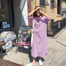 살림냥 스트라이프 셔츠 원피스 임산부셔츠원피스