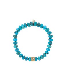 시드니에반 럭키 론델 14K 옐로 골드 터퀴즈 다이아몬드 브레이슬릿