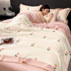 슬림소녀 여름이불 아이스 냉감 여름용 세탁가능 얇은 이불 침실, 반무화원 냉감원단