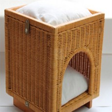 끄니스토어 라탄 캣하우스 허니 2층침대 고양이침대