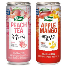 푸르티 캔음료 2종 각 30개씩(복숭아티+애플망고), 60개, 240ml