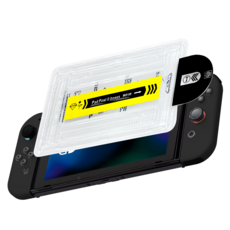 貼膜達人 任天堂 Switch 鋼化玻璃 螢幕保護貼, 簡易無塵艙-高清版, 1個, Switch OLED