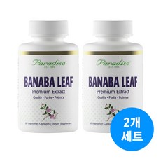 1+1 파라다이땡허브 파라다이스 바나바잎 고함량 Paradise Banaba Leaf 코로졸산 약들약 고약사 60베지캡슐, 60정, 2개