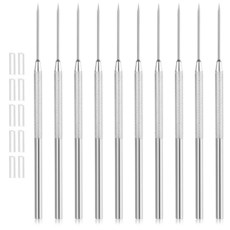 세라믹 점토 바늘 도구 도자기 도구 점토 디테일 바늘 도자기 세라믹 폴리머 클레이 DIY 공예 및 복잡한 조각용 알루미늄 합금 조각 도구 10개, 세라믹 점토 바늘 도구, 도자기 도구, 점토 디테일 바