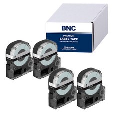 BNC 엡손 호환 라벨테이프 라벨프린터기 라벨기 테이프, 9mm, 투명바탕/검정글자 4개