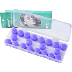 수면 수영용 이어플러그 10쌍 - 재사용 가능한 노이즈 캔슬링 소프트 실리콘 젤 왁스 코골이 수영 여행 목욕 콘서트 및 공부용 보라색 원 사이즈, Purple, One Size