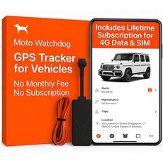 차량용 GPS 트래커 월 요금 없음 구독 4G SIM 및 데이터 포함 비즈니스 차량 과속 경고 여행 이력 주행 거리 추적 지오펜스 마그네틱 미국 개발 모토 워치독, Hardwire, 1개