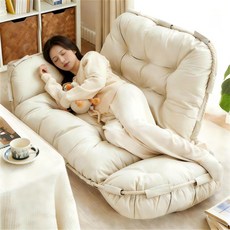 Takata 접이식 소파베드 2인용 5단 각도조절 푹신한 좌식 쇼파침대, 화이트