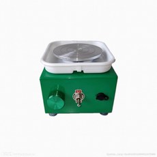 소형 도자기물레 공예 학습용 턴테이블 도예 전기물레, 04.초록색 플러그인+점토+도구증정