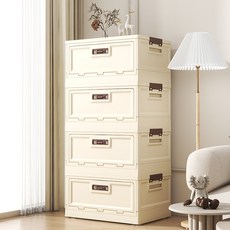 태월 대용량 접이식 폴딩박스 이동식 수납장 리빙박스, 1개, 베이지