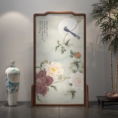 中式實木屏風隔斷：客廳臥室遮擋、現代簡約玄關、禪意移動座屏，居家裝飾風水屏風, 1個, 樟子松：80*180CM,整裝, 樟子松：80*180CM