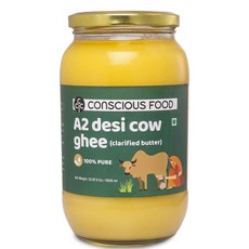 CONSCIOUS FOOD A2 Desi Cow Ghee Butter 컨셔스푸드 A2 데지 카우 기 버터, 1개, 1L