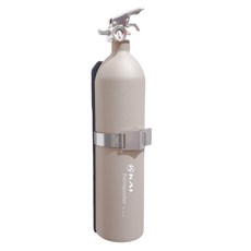 FE-02S輕量化鋁合金泡沫滅火器 - 磨砂奶茶灰 / 壁掛架組合（藥劑可重複填充）, 1個