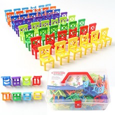 [무료배송]아슬아슬 의자탑쌓기 100P / 밸런스 보드게임, 1세트