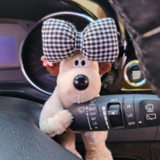 ALFRIENDS 자동차 깜빡이 인형 와이퍼 강아지인형, 12.와이퍼 블랙체크리본, 1개