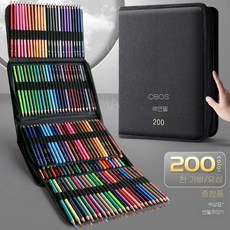 ZIPIA 고급색연필 200색 세트 수채화 틴케이스 미술 드로잉, P. 유성200색세트