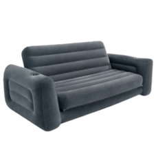 INTEX 二合一人充氣絨面沙發床, 灰色