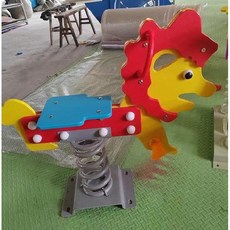 스프링 목마 흔들의자 흔들말 동물 야외 시소 말타기, K. 로즈 레드