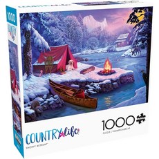 Buffalo Games Snowy Retreat - 1000피스 크리스마스 직소 퍼즐 성인용 축제 휴일 정밀 컷 피스 겨울 아트워크 편안한 휴식 시간 203384 5712