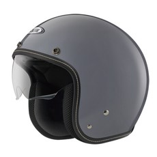 ZEUS ZS 388A 素色復古安全帽：內墨鏡片、吸濕排汗內襯、可拆洗3/4罩, 熊熊灰