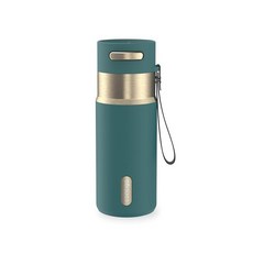 Contigo AutoSeal 473.2ml(16온스) 스테인리스 스틸 진공 단열 물병 누출 방지 푸시 버튼 및 잠금 장치 휴대용 스트랩 BPA 프리 및 납 프리 식기세, 16 Ounces, MINERAL TEAL CHAMPAGNE