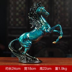 純銅馬擺件, 1件, 寶石藍立馬成功:如圖所示