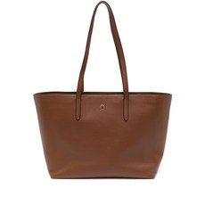 발리 로고 스탬프 레더 토트 백