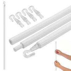 Nextpal 88.9cm(35인치) 창문 블라인드 봉 교체품 2개 수직 블라인드용 후크가 있는 흰색 플라스틱 틸트 봉 수평 쉐이드용 커튼 오프너 거실 공간 커버용1411