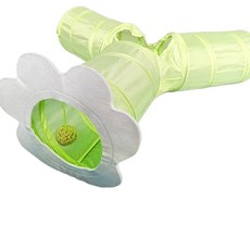 可摺疊三通寵物貓咪隧道玩具, 綠色, 1個