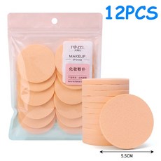 라운드 메이크업 스폰지 24 습식 세트 퍼프 사용 소프트 파우더 파운데이션 페이스 컨실러 휴대용 건식, 01, 1개