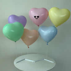 [메리메리유] 하트 풍선 스탠드 생일파티세트 브라이덜샤워, 1세트, 파스텔+화이트