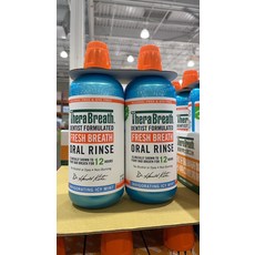 TheraBreath 潔淨清新漱口水 預防口氣不佳12小時 無酒精不刺激, 1個, 1L