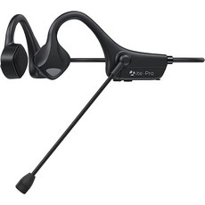 YouthWhisper 골전도 블루투스 헤드폰 마이크 포함 오픈 이어 헤드셋 붐 마이크 노이즈 캔슬링 사무실 업무용 핸즈프리 통화 및 음악을 위한 가볍고 편안한 무선, 프로 블랙