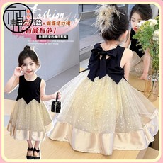 女童連衣裙無袖夏季夏裝2025新款公主兒童裙子洋氣禮服寶寶