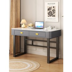 컴퓨터책상 사무용 학생용 소형 원룸 침실용, 120x60x75 블랙프레임 화이트 이중서랍