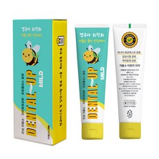 덴탈업 마일드 저불소 어린이 치약 / 영유아 충치안심케어 입냄새 잇몸관리 천연성분 맵지않은치약 프로폴리스 항균 특허, 2개, 115g