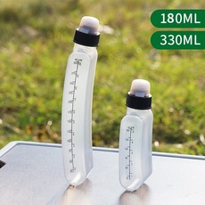 500ml 초경량 물병 파우치 TPU 휴대용 부드러운 야외 마라톤 달리기를위한 접이식 수화, 02 Black, F69 180ML