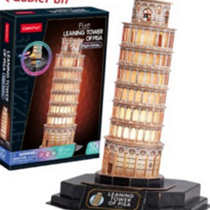 3d 입체 퍼즐 건축물 피사 만들기 입체 조립 퍼즐 조명 인테리어 미니어처 조형물 조립식 장식품 야경 장식