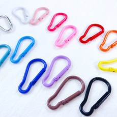 키링 부자재 컬러 체인 오링 카라비너 키체인, 카라비너-라이트블루, 1개