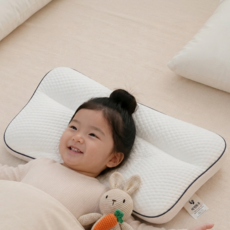 씨엔와우 모달소재 아이스 쿨링 성장기 경추 척추보호 세탁가능 유아베개, 화이트 화이트