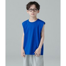 무신사 스탠다드 MUSINSA STANDARD KIDS 오버사이즈 크루 넥 슬리브리스 탑 [블루] MKDTP5K09-BL 418559