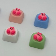 좋은 키캡 딸깍이 키보드 LED 키링 클릭커 ASMR 별의 커비 캐릭터 핑크 귀여운