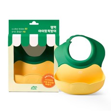 잼먹 아기 아이핏 턱받이, 1개, 1개입, 레몬핏