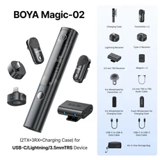BOYA 매직 전문 무선 옷깃 마이크 샷건/데스크탑/ 안드로이드 카메라 PC 비디오 녹화용 핸드헬드, 05 BOYA Magic-02