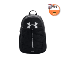 [국내매장용] 언더아머 백팩 학생 일반인 UADH 남여공용 노트북 스포츠 가방 데일리 허슬 + 파우치 증정, 블랙백팩, 1개