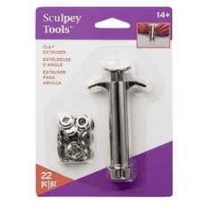 Sculpey Tools 클레이 압출기 20피스 세트 다이 캐스트 스틸 구조 폴리머 오븐 베이킹 클레이를 사용하는 DIY 프로젝트에 적합 모든 기술 수준에 적합, Sculpey Tools 클레이 압출기 20피스 세트,